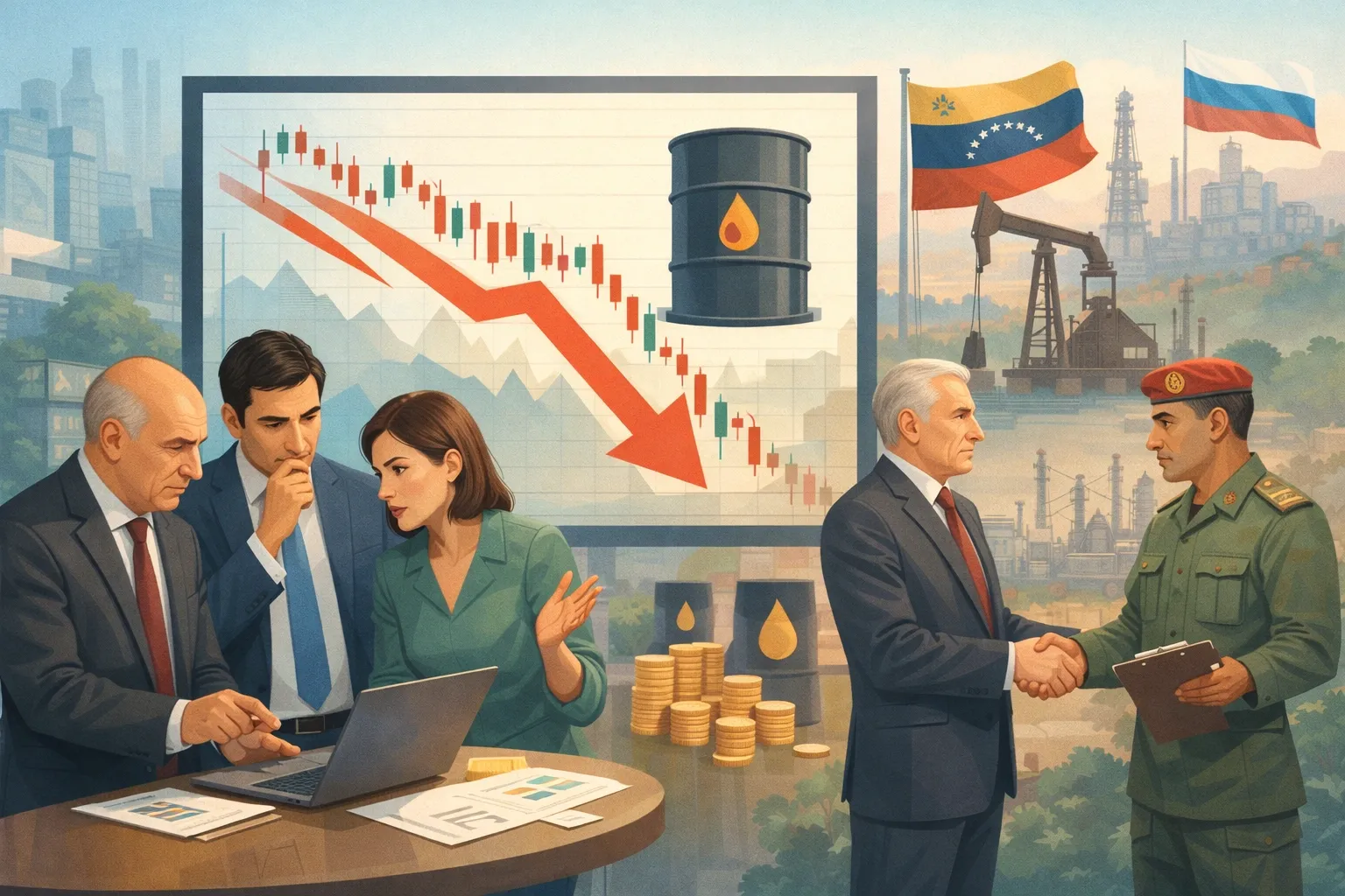 Oil Slips as Market Weighs Venezuela, Russia Supply Risks