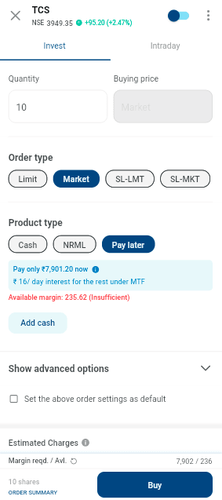 How can I check the interest that is being charged for my Pay Later(MTF) position?